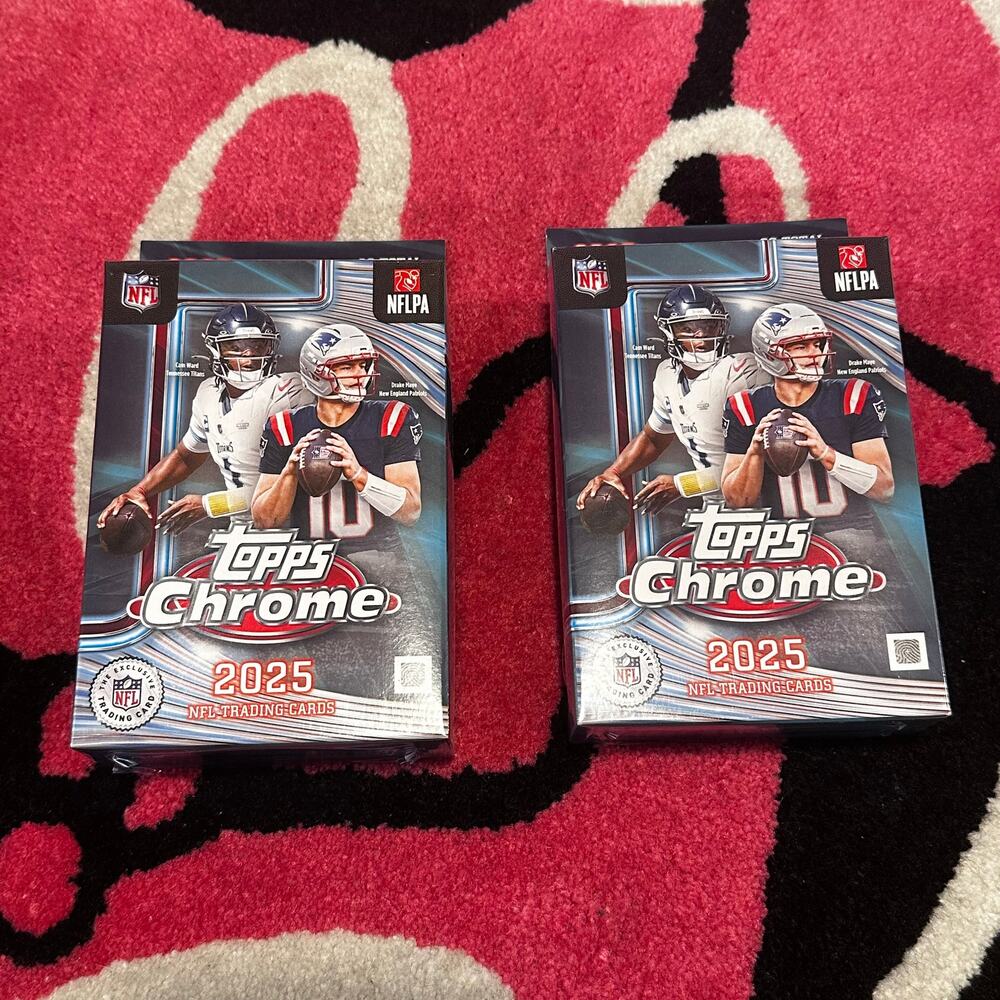 2025 Topps Chrome Football Hanger Box – 2 Bundle – Brand New & Sealed